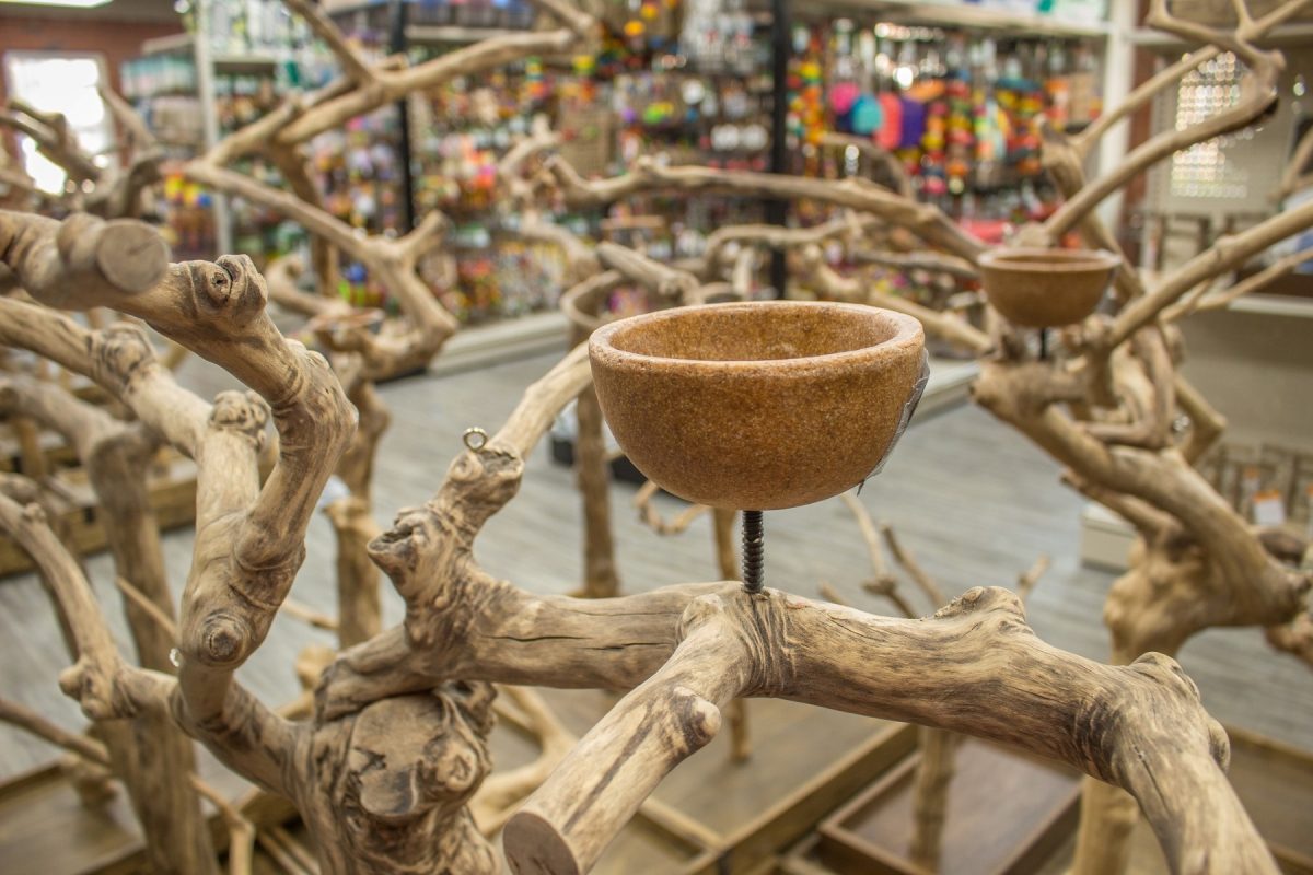 Bird stands made from coffee wood aka java wood