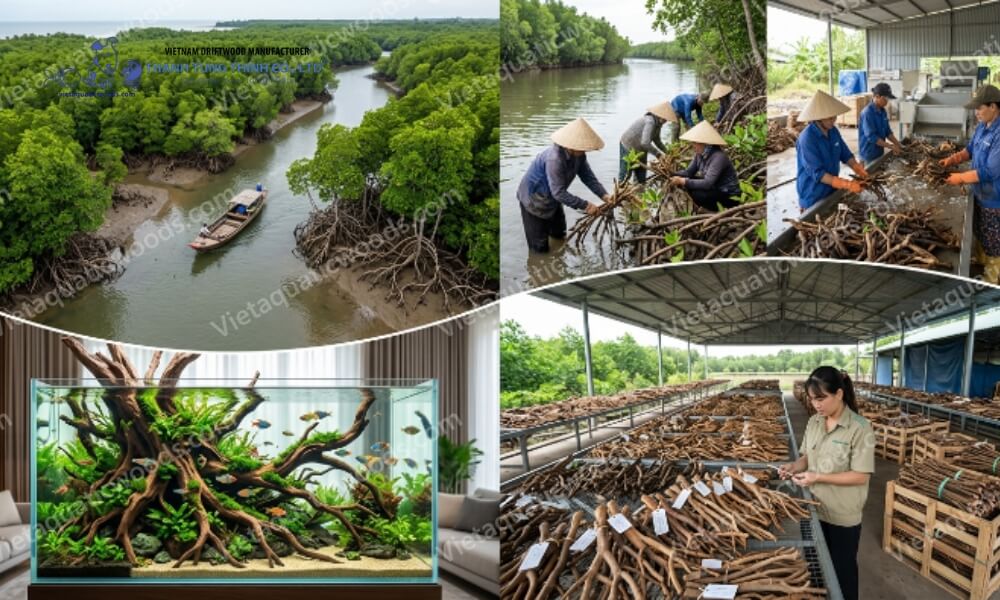 Sustainable harvesting by a Premium Mangrove Root Manufacturer