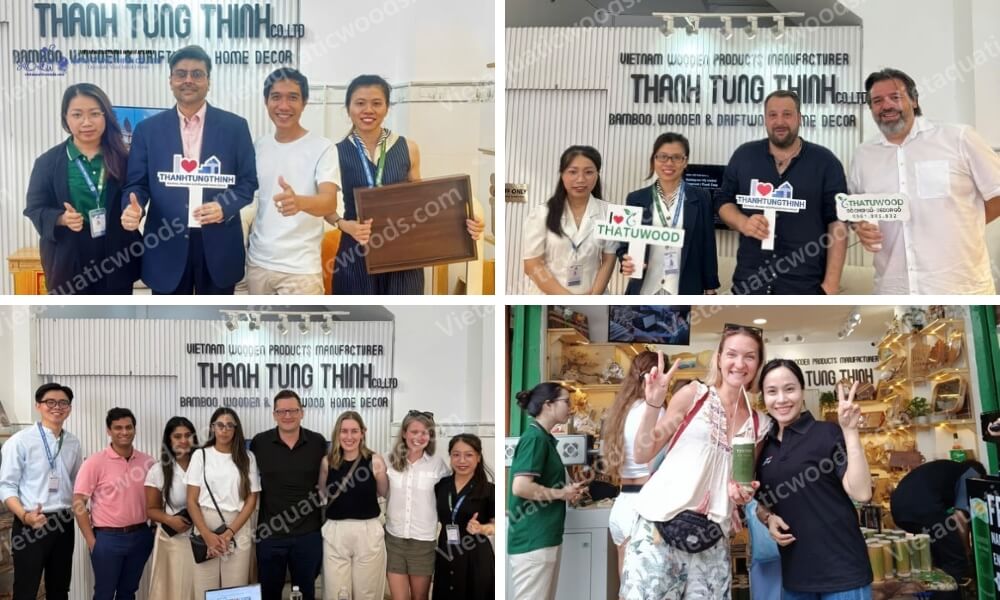 Global partners visiting our Premium Mangrove Root Manufacturer booth