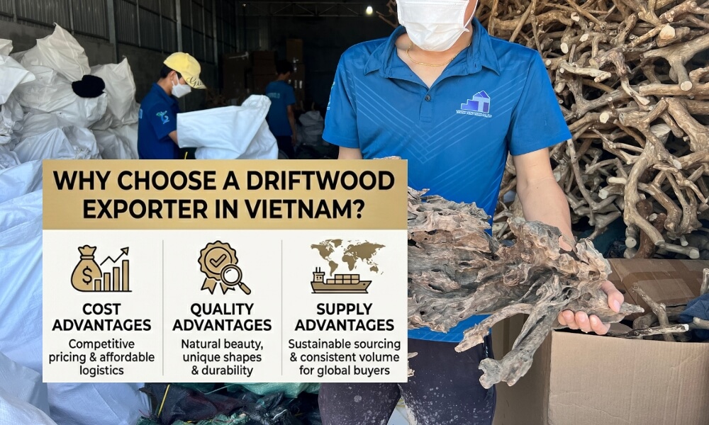 Professional driftwood sourcing in Vietnam for stable aquarium pH