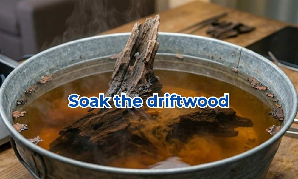 Soaking is a safe way to sink aquarium wood
