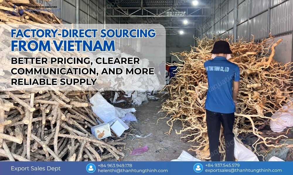 Factory direct Sam driftwood supplier from Vietnam manufacturer for wholesale export and B2B sourcing