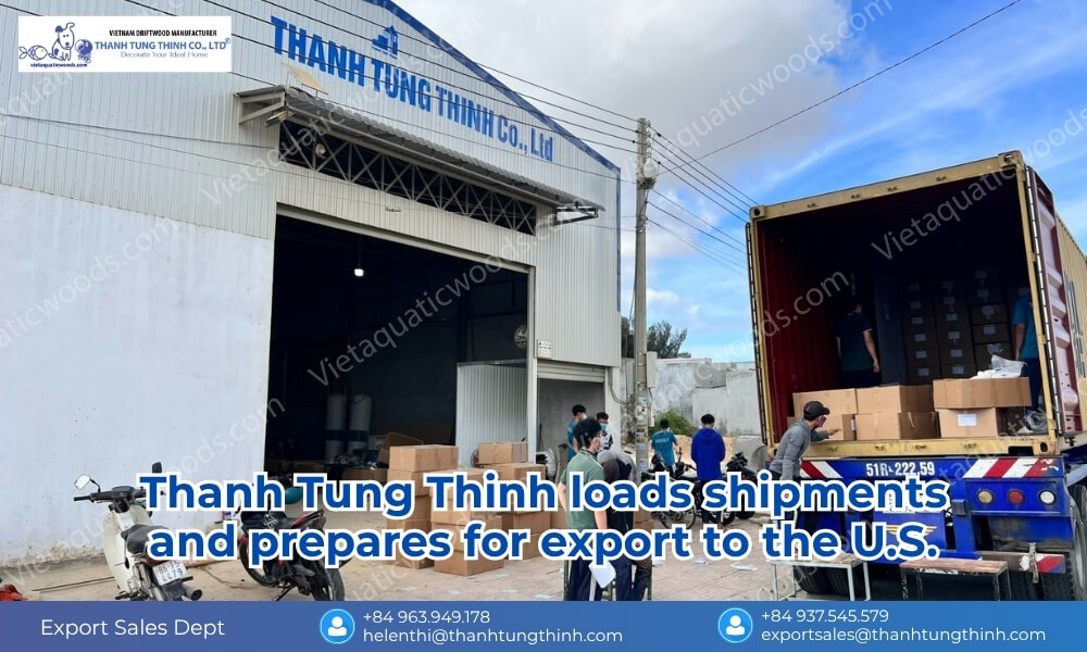 Visual of shipment ready for export with company branding