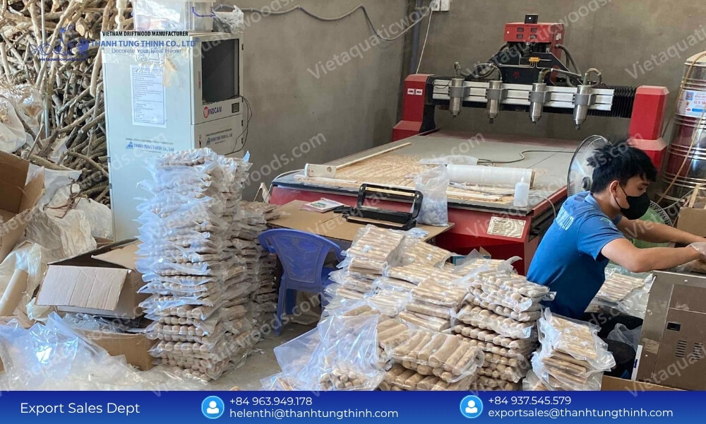 Advanced machinery used for processing and refining products at our coffee wood dog chew wholesale distributor factory run