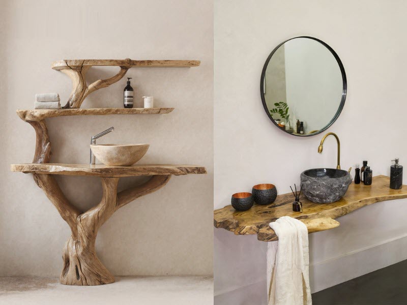 Driftwood bathroom interior