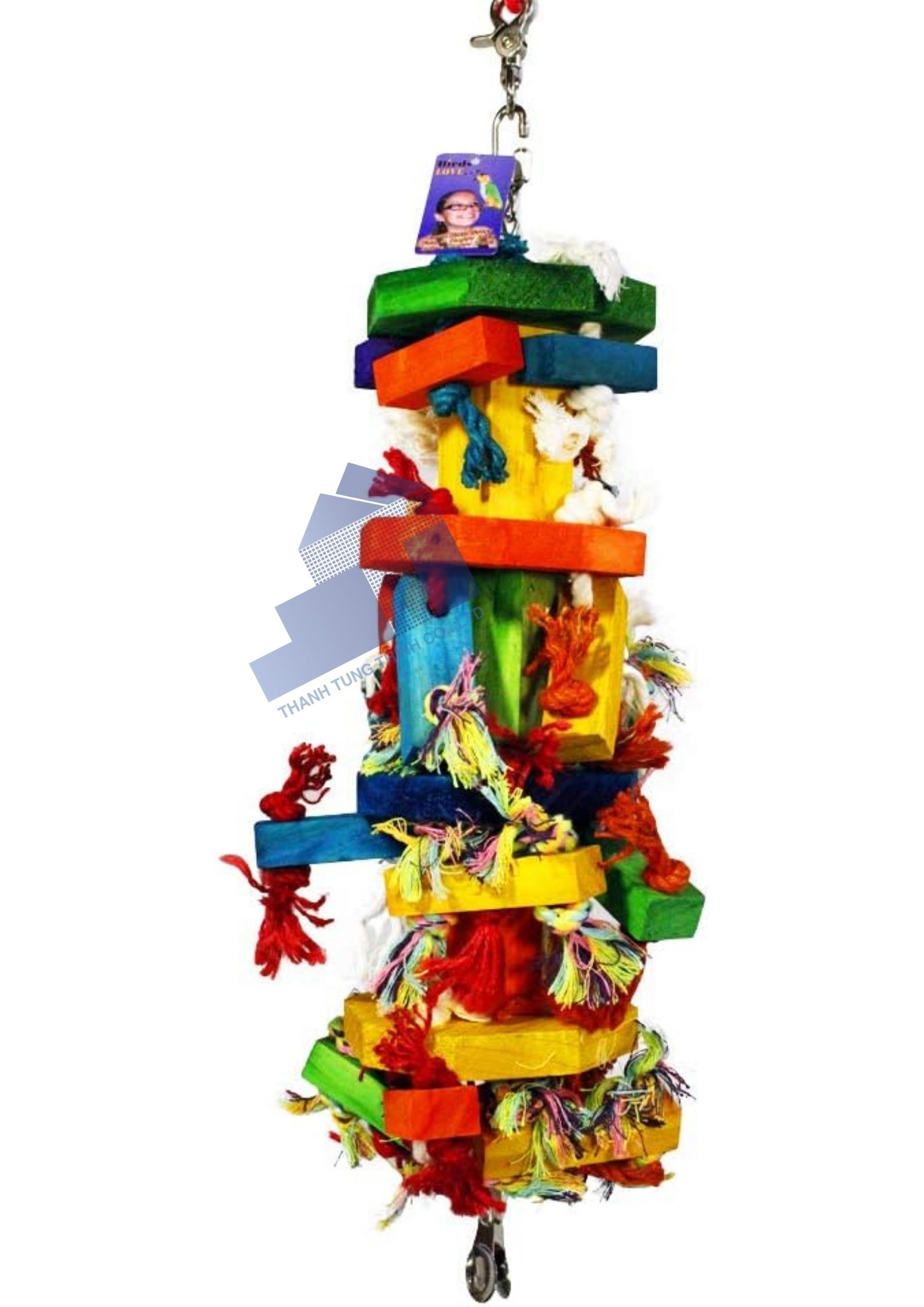Natural Stacker Wooden Parrot Toy