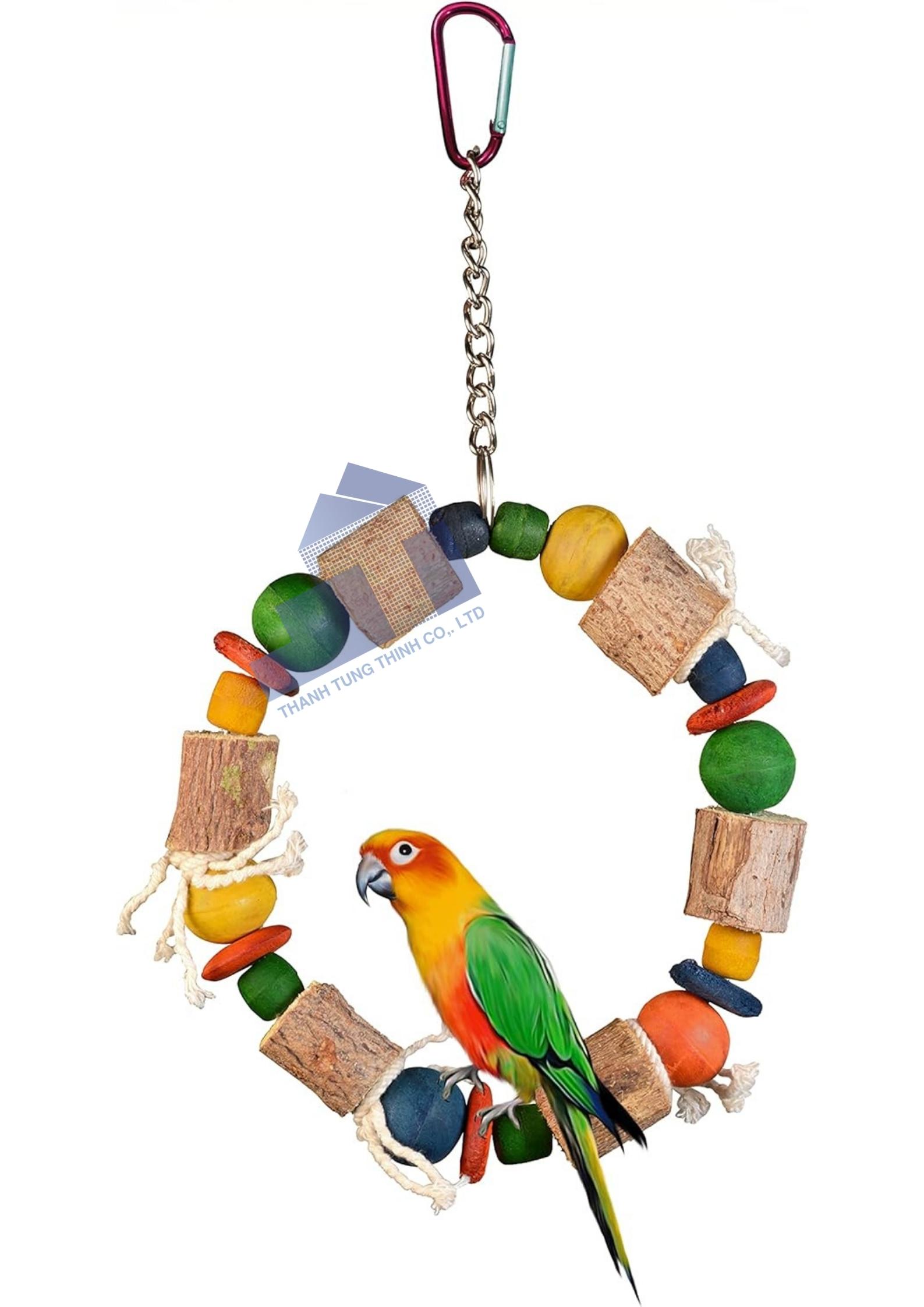 Natural Stacker Wooden Parrot Toy