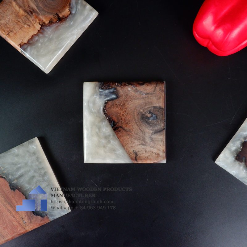 Driftwood mix epoxy coasters
