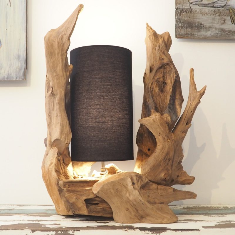 Custom-made driftwood lamp