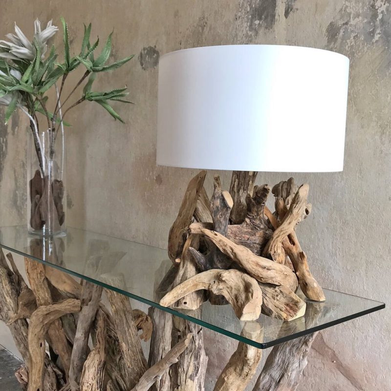 Driftwood lamp doubles as décor and an ambiance enhancer