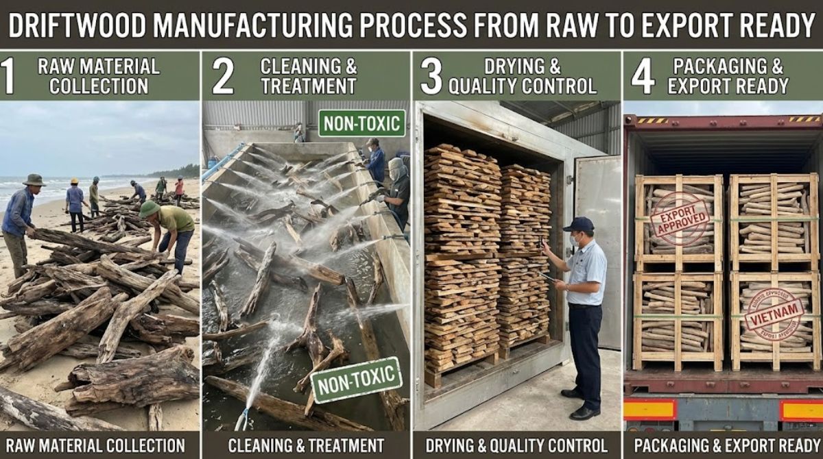Driftwood Manufacturer Vietnam | Safe Export & Non-Toxic Treatment
