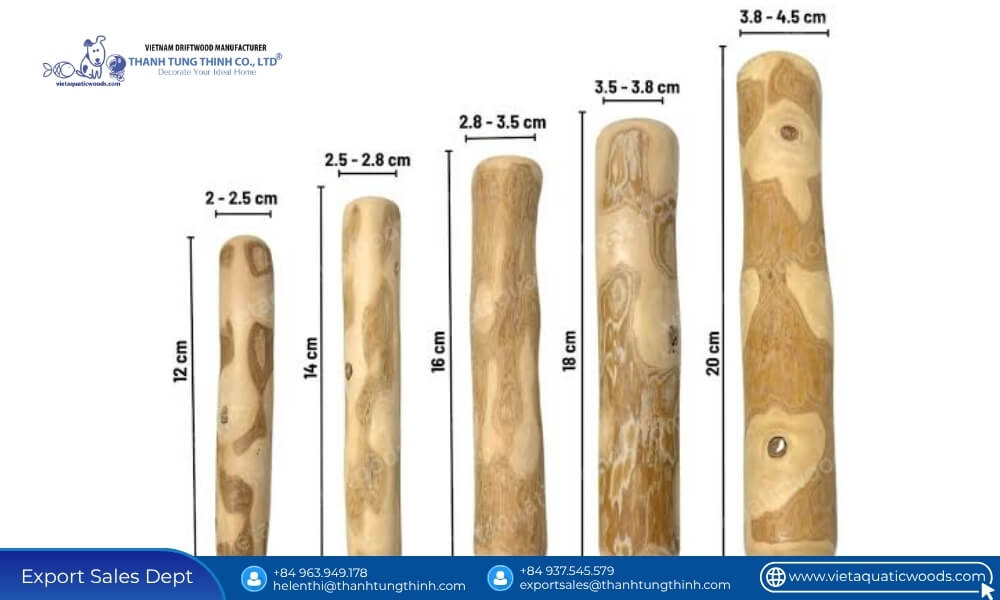 Assorted size options available for wholesale safety certified coffee wood dog chew portfolios