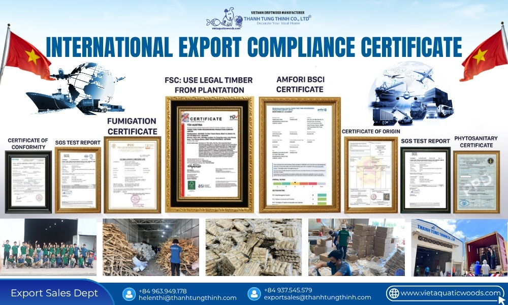 International safety and compliance certificates for private label coffee wood dog chew manufacturing