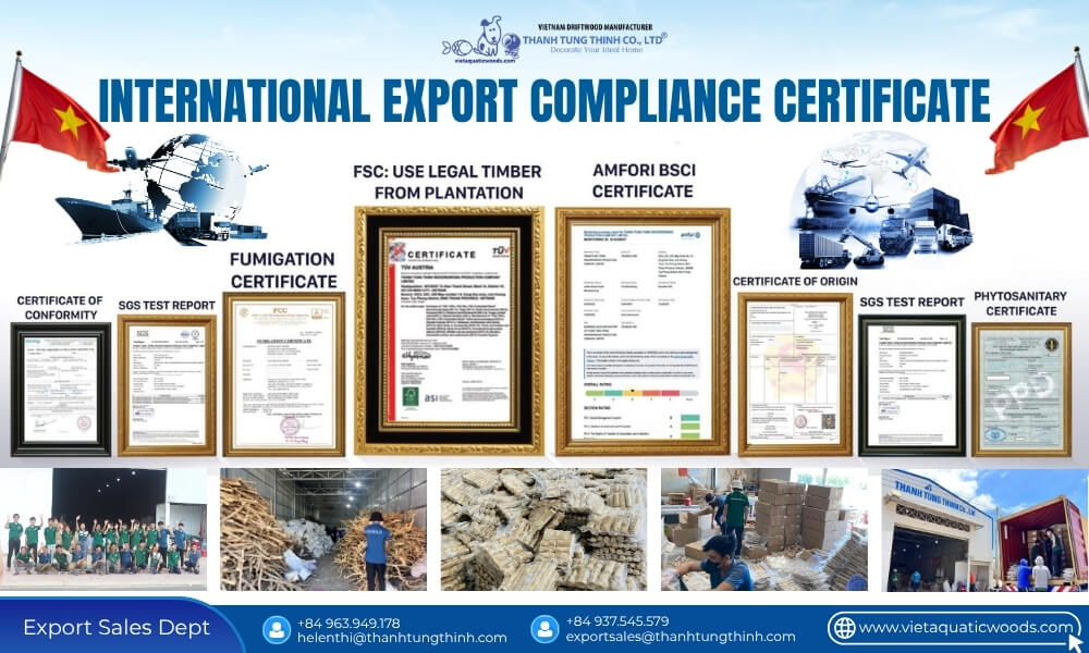 Official phytosanitary and fumigation certificates ensuring hassle free customs for bulk pet supplies coffee wood chew
