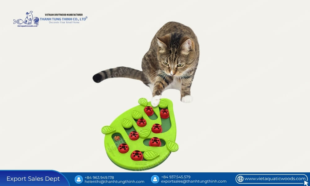Puzzle toy reviewed as one of the best automatic cat toys for mental stimulation