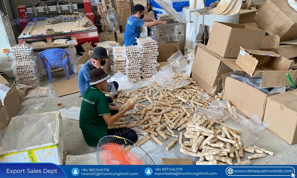 active production line scaling our monthly supply capacity for coffee wood dog chews
