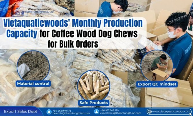 guaranteed monthly supply capacity for coffee wood dog chews and bulk order packaging at factory